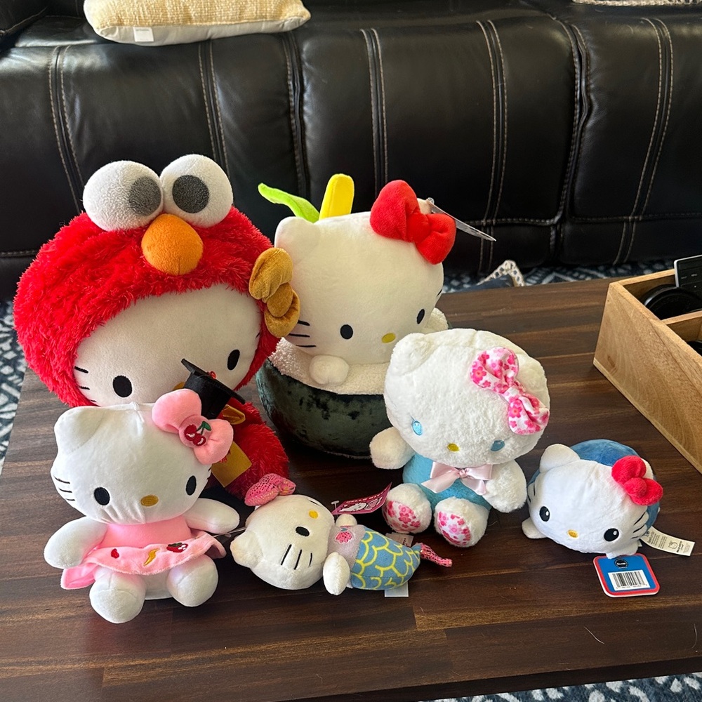 Hello Kitty Stuffed Animal Collection - Red, Pink, Blue